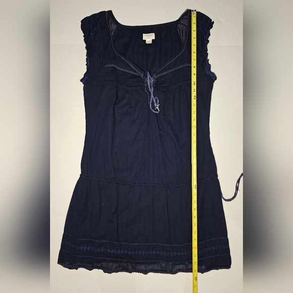 [AEO] Navy Blue Cap Sleeve Vintage Y2K Boho Mini Dress - 14 Navy Blue - Picture 9 of 15